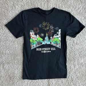 Walt Disney World "Main Street USA" Black T-Shirt Adult Size Small